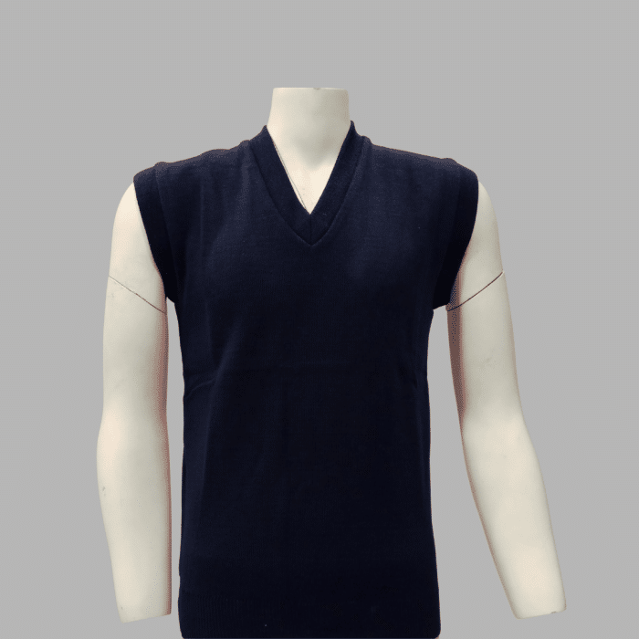 Navy Blue Sleeveless Sweater - Image 1